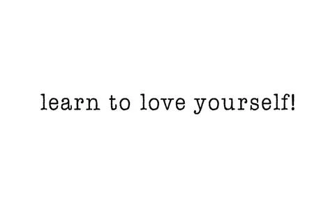 Learn to love yourself message on a white background Stock Illustration