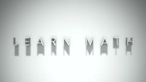 Learn math 3D title animation with shadows on a white background Stock Footage 297667699