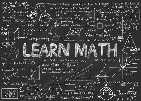 Learn Math Chalkboard Stock Illustration