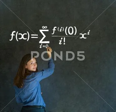 Learn math or maths teacher with chalk background Stock Photos
