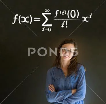 Learn math or maths teacher with chalk background Stock Photos