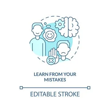 Learn from mistakes turquoise concept icon Stock-Illustration