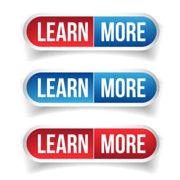 Learn more button vector set Illustrazione stock