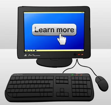 Learn more computer concept Stock Illustration