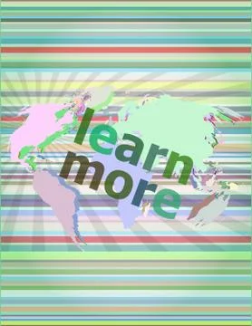 Learn more. Education and learn concept: words Learn more on business digital イラスト素材