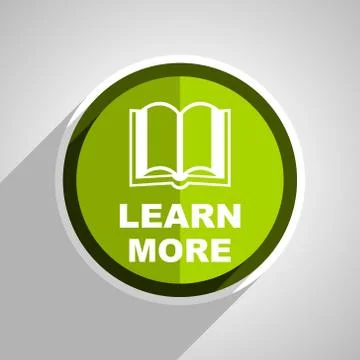 Learn more icon, green circle flat design internet button, web and mobile app イラスト素材