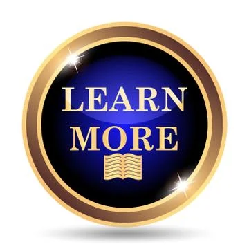 Learn more icon. Internet button on white background.. Stock Illustration