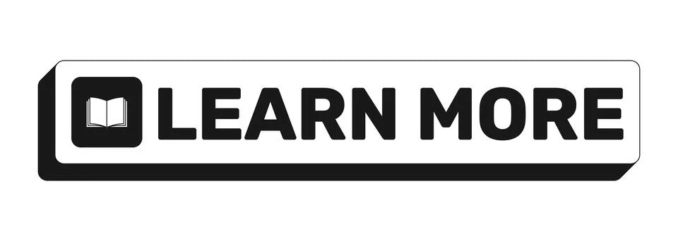 Learn more rectangle UI web button Stock Illustration