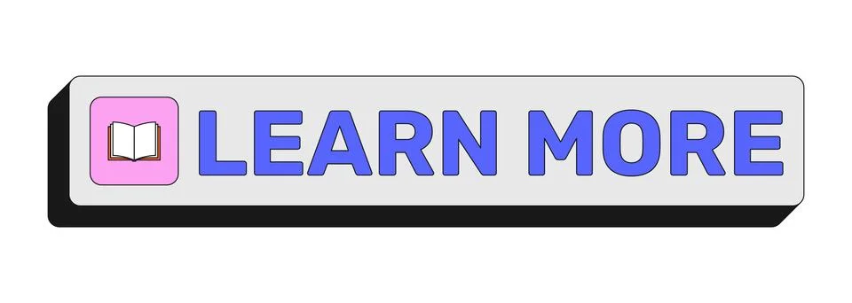 Learn more rectangular UI web button 스톡 일러스트