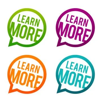 Learn more round Buttons. Circle Eps10 Vector. Stock Illustration