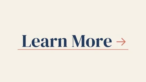 Learn More with underline and arrow text animation 库存影片 348268673