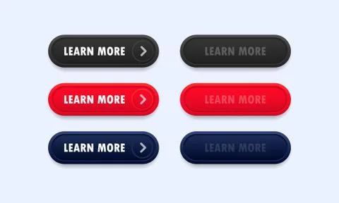 Learn more web site button set. Vector on isolated white background. EPS 10 イラスト素材