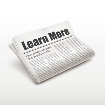 Learn more words on newspaper Stock Illustration