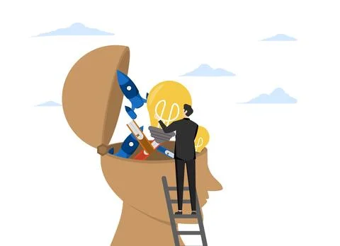Learn new things or develop knowledge for new skills 스톡 일러스트