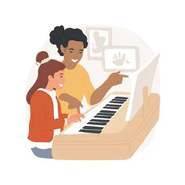 Learn note staff and keys isolated cartoon vector illustration. Stock Illustration