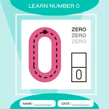 Learn number 0. Zero . Children educational game. Kids learning material. Lets Illustrazione stock