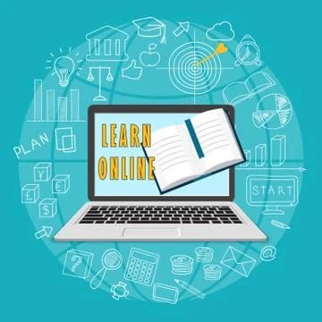 Learn online Stock Illustration