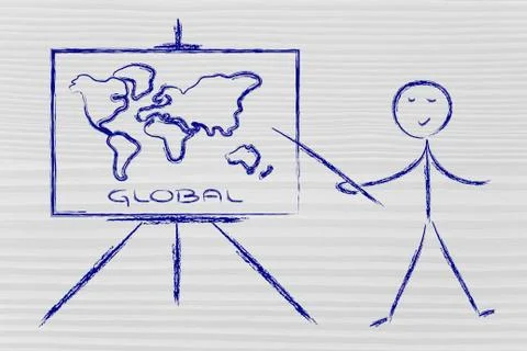 Learn or decide how to go global Stock Illustration