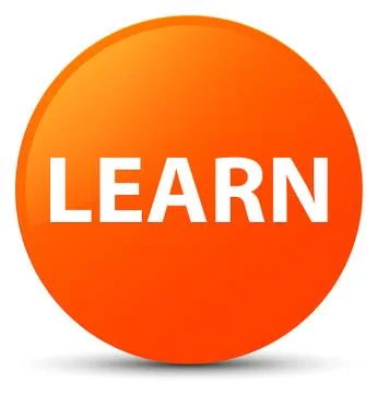 Learn orange round button 스톡 일러스트
