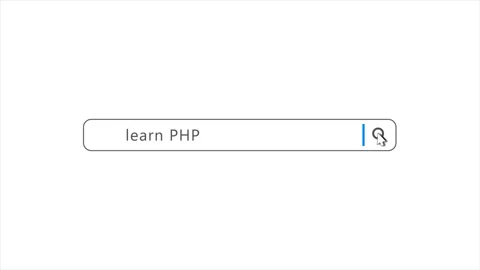 Learn PHP in Search Animation. Internet Browser Searching Stock Footage 272485031