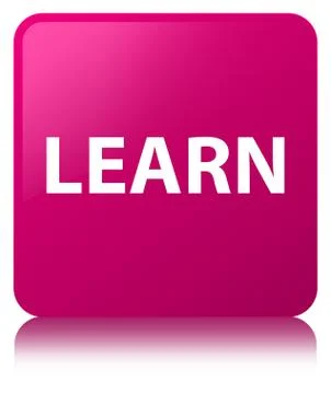 Learn pink square button Stock Illustration