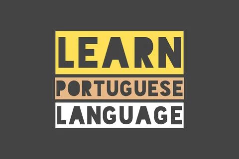 Learn Portuguese language text poster, and t-shirt vector typography design Illustrazione stock