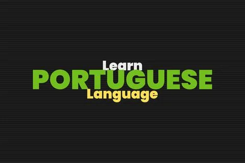 Learn Portuguese language vector typography design Illustrazione stock