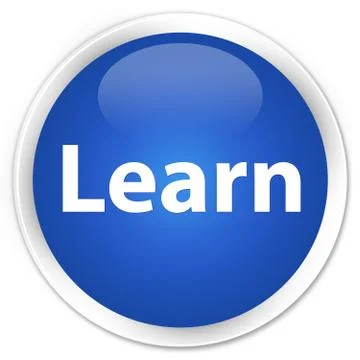 Learn premium blue round button Stock Illustration