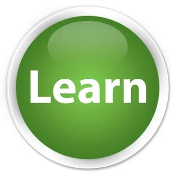 Learn premium soft green round button Stock Illustration