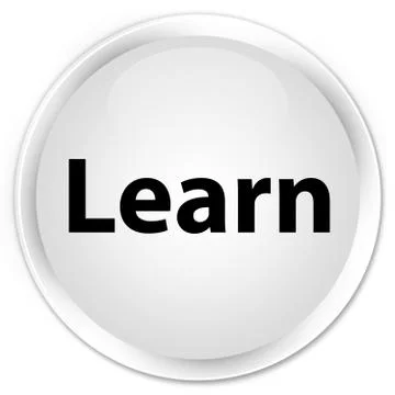 Learn premium white round button 스톡 일러스트