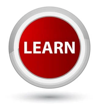 Learn prime red round button Stock Illustration