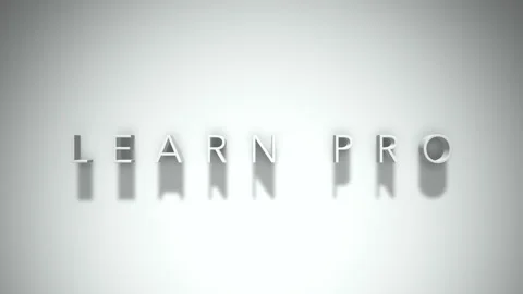 Learn pro 3D title animation with shadows on a white background Stock Footage 297667722