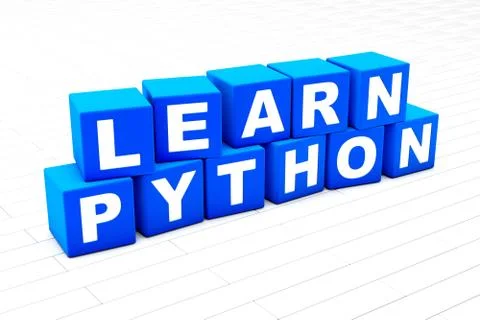 Learn Python word illustration Stock Illustration