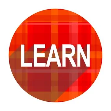 Learn red flat icon isolated. Stock Illustration