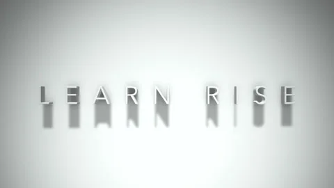 Learn rise 3D title animation with shadows on a white background Stock Footage 297667654