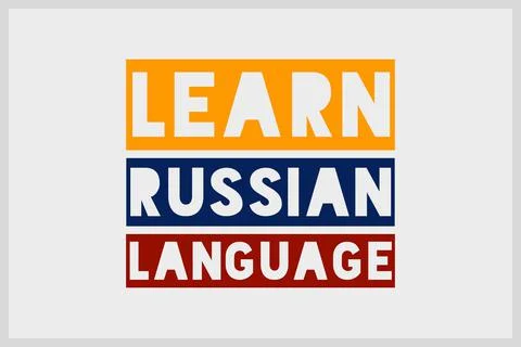Learn Russian Language typography background design Stock Illustration