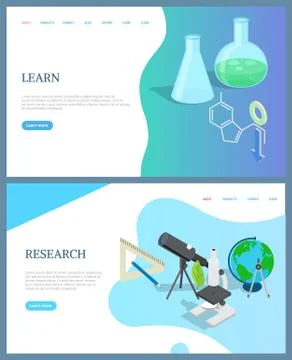 Learn Screen, Research Discovery Website Vector 스톡 일러스트
