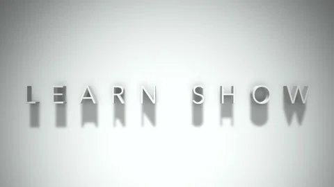 Learn show 3D title animation with shadows on a white background Stock Footage 297667682