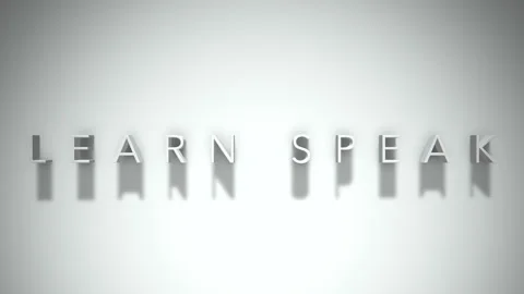 Learn speak 3D title animation with shadows on a white background Stock Footage 297667674