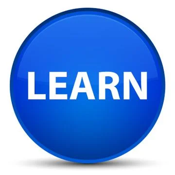 Learn special blue round button 스톡 일러스트