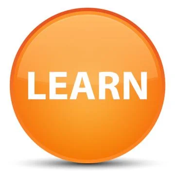 Learn special orange round button 스톡 일러스트