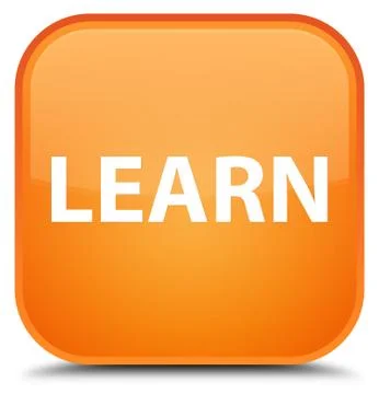 Learn special orange square button Stock Illustration