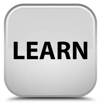 Learn special white square button Stock Illustration