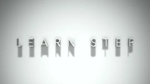 Learn step 3D title animation with shadows on a white background Stock Footage 297667707