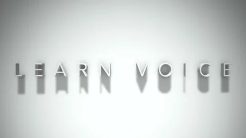 Learn voice 3D title animation with shadows on a white background Stock Footage 297667693