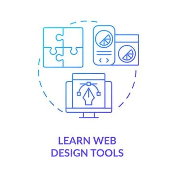 Learn web design tools blue gradient concept icon イラスト素材