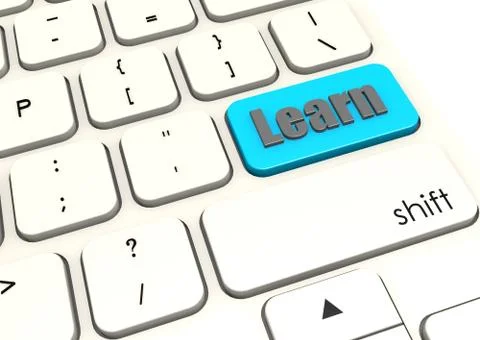 Learn with white keyboard Stock Illustration
