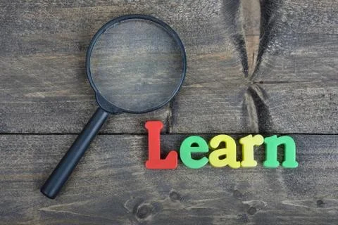 Learn on wooden table 写真素材