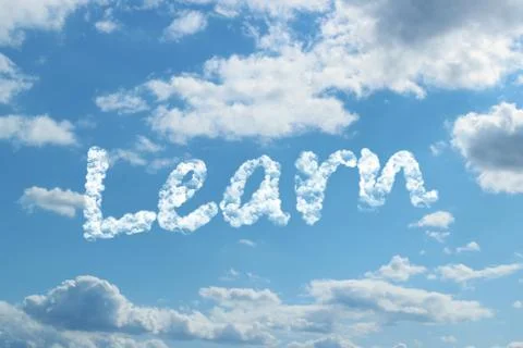 Learn word on cloud Illustrazione stock