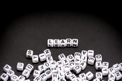 Learn word from tiled letters Stock Photos
